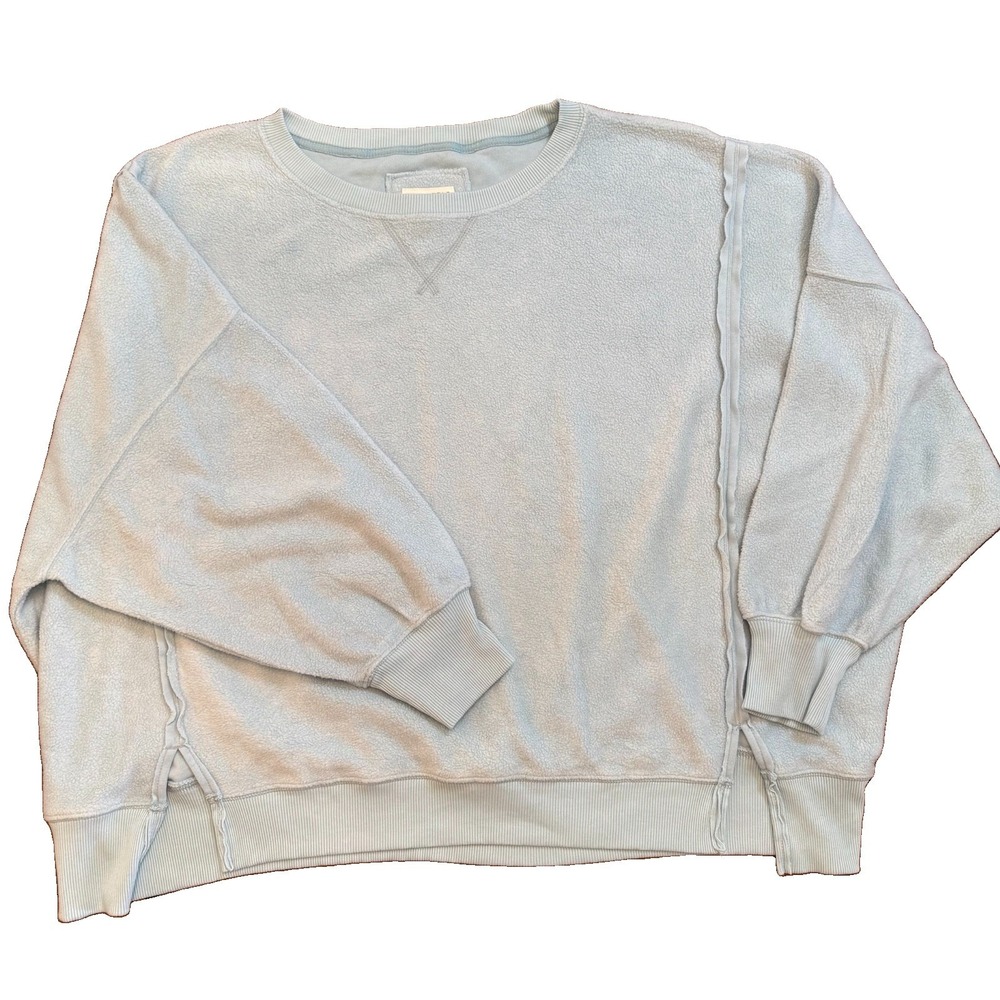 American Eagle This Feels Seriously Huggable Sweatshirt XL Blue Oversized Fleece